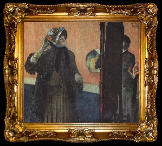 framed  Edgar Degas At the Milliner